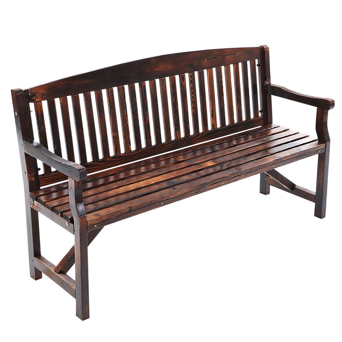 Wooden Garden Bench Chair Natural Outdoor Furniture Décor Patio Deck 3 Seater