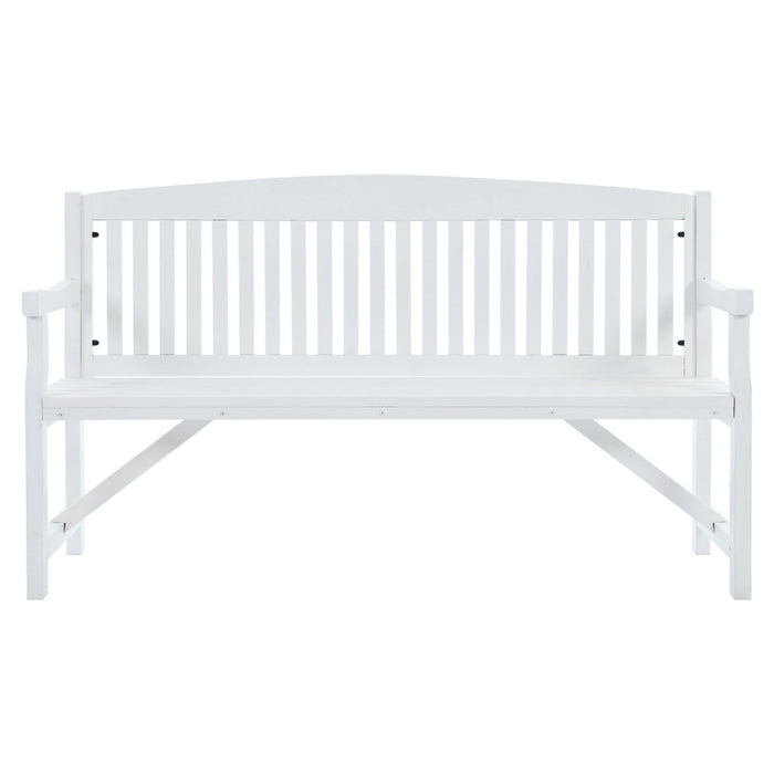 Wooden Garden Bench Chair Outdoor Furniture Patio Deck 3 Seater White