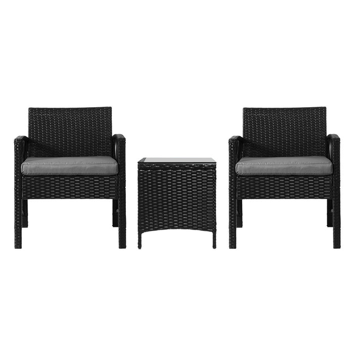 Patio Furniture Outdoor Bistro Set Dining Chairs Setting 3 Piece Wicker