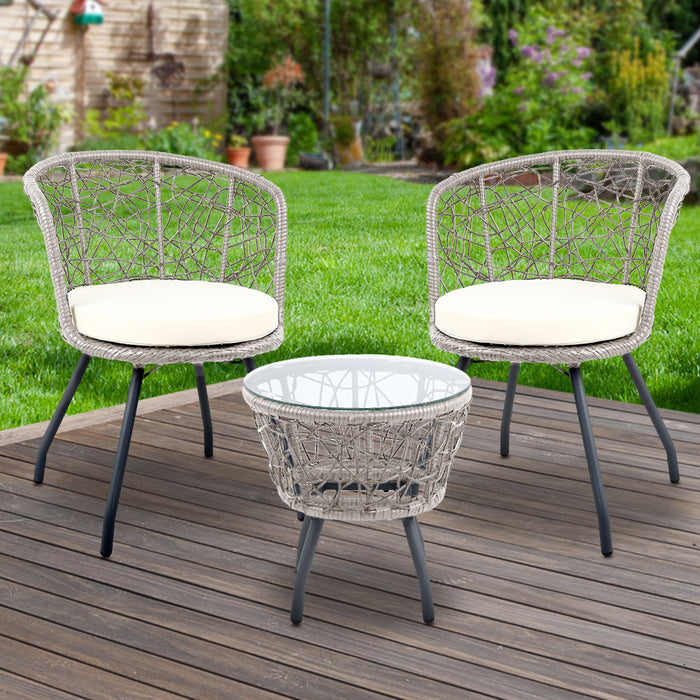 Outdoor Patio Chair and Table - Grey