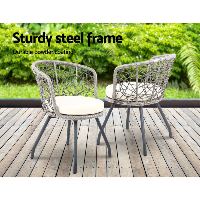 Outdoor Patio Chair and Table - Grey