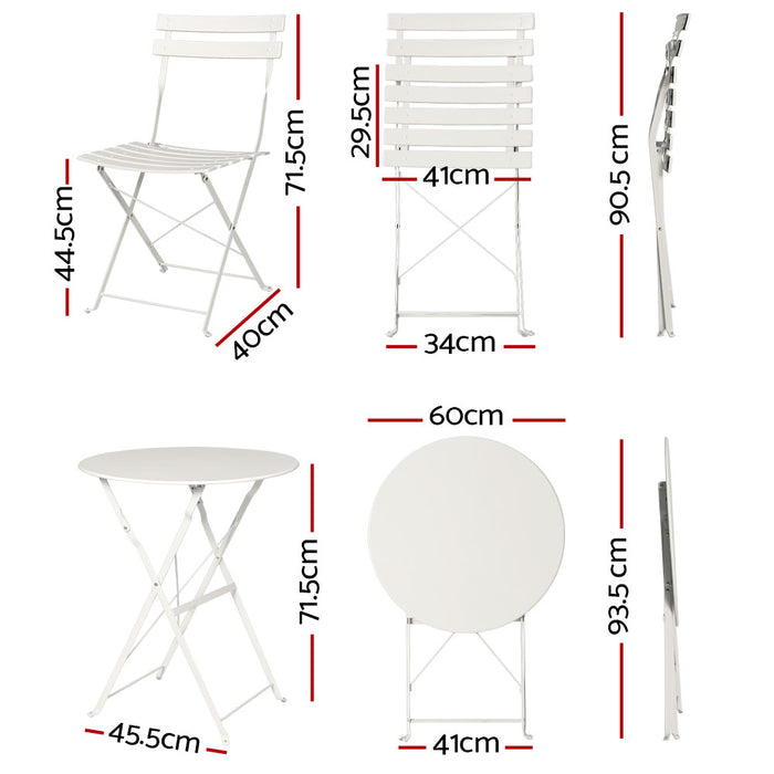 Outdoor Setting Bistro Set Table and Chairs Folding Patio Furniture