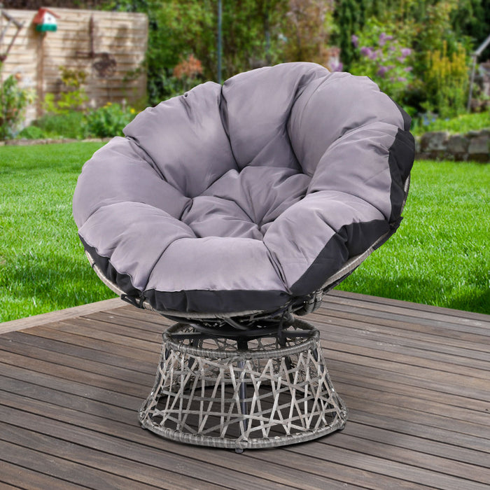 Outdoor Papasan Chairs Lounge Setting Patio Furniture Wicker Grey