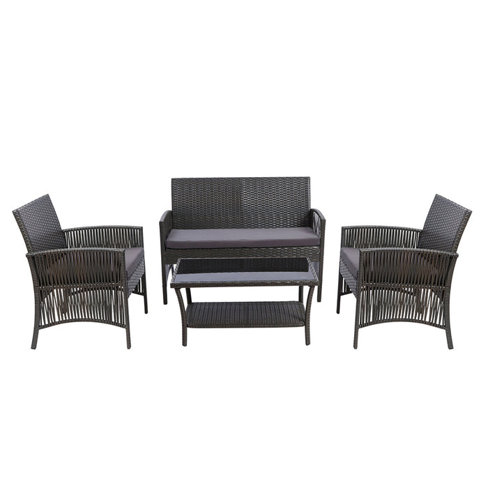 Outdoor Furniture Dining Set Outdoor Lounge Setting Rattan Patio Grey