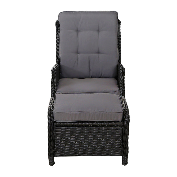 Recliner Chair Sun lounge Setting Outdoor Furniture Patio Wicker Sofa