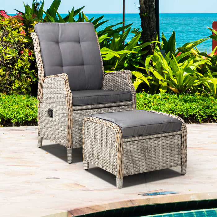 Recliner Chair Sun lounge Outdoor Setting Patio Furniture Wicker Sofa