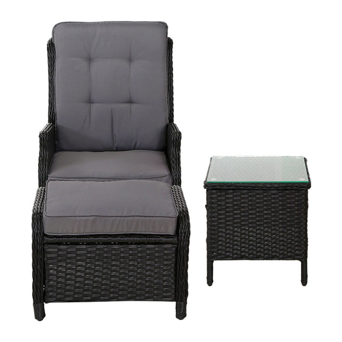 Recliner Chairs Sun lounge Setting Outdoor Furniture Patio Garden Wicker