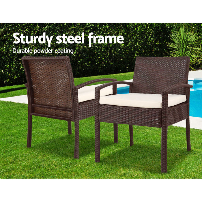 3-piece Outdoor Set - Brown