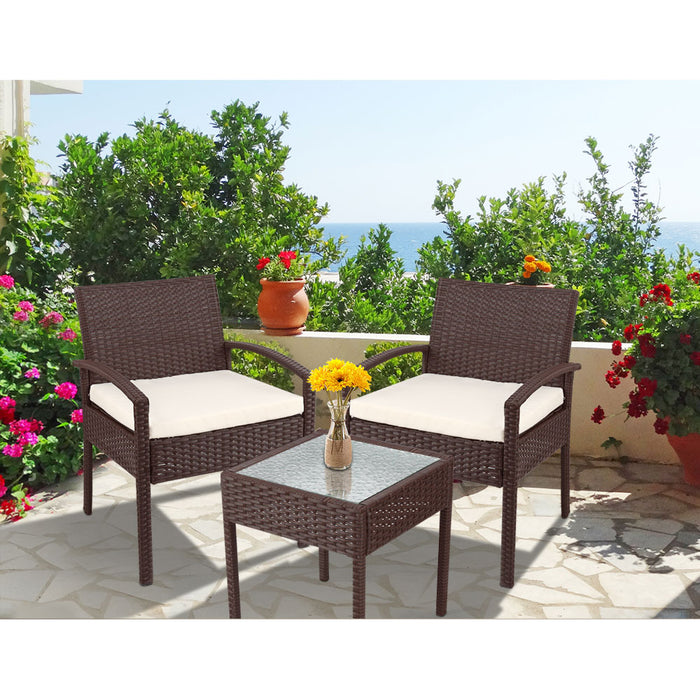 3-piece Outdoor Set - Brown