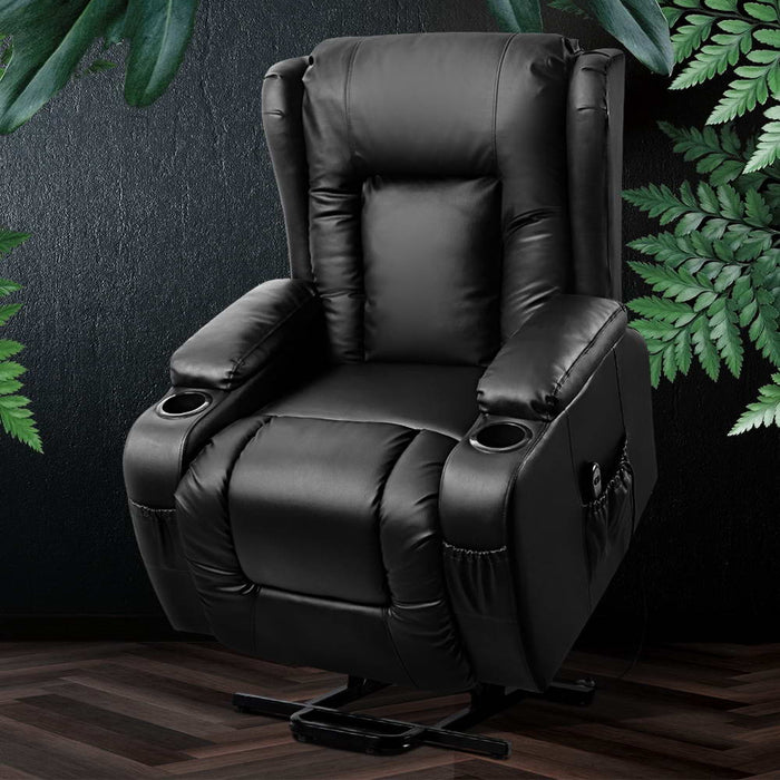 Electric Recliner Chair Lift Heated Massage Chairs Lounge Sofa Leather