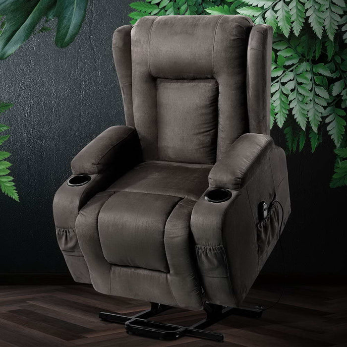 Electric Recliner Chair Lift Heated Massage Chairs Fabric Lounge Sofa