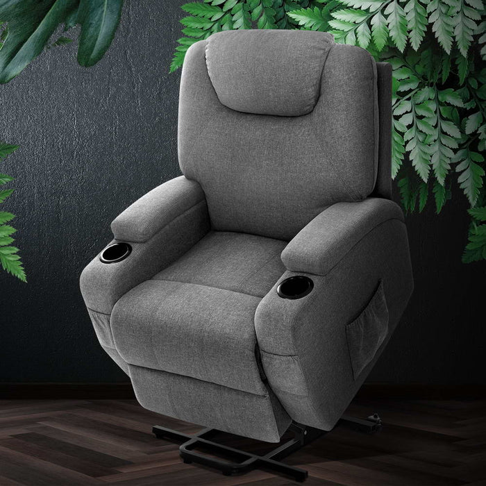 Electric Massage Chair Recliner Sofa Lift Motor Armchair Heating Fabric