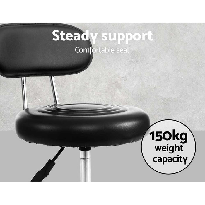 2X Salon Stool Swivel Backrest Chair Barber Hairdressing Hydraulic Height