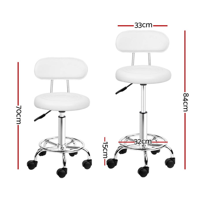 2X Saddle Salon Stool Swivel Backrest Chair Barber Chair Hydraulic Lift