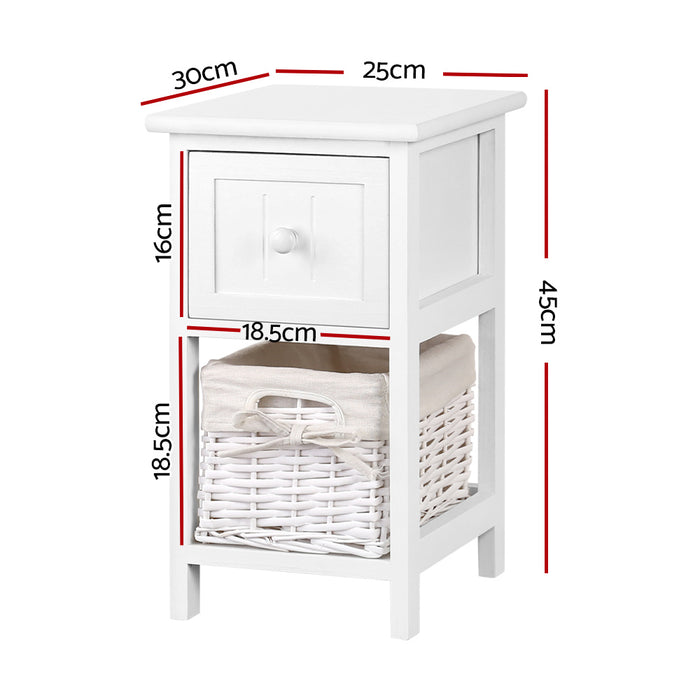 2 PCS Bedside Table - White