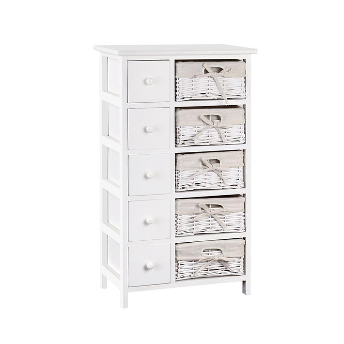 5 Basket Storage Drawers - White