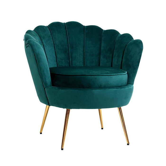 Armchair Lounge Chair Accent Armchairs Retro Lounge Accent Chair Single Sofa Velvet Shell Back Seat Green