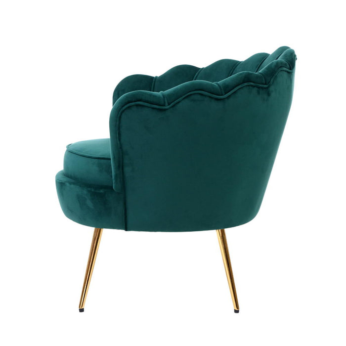 Armchair Lounge Chair Accent Armchairs Retro Lounge Accent Chair Single Sofa Velvet Shell Back Seat Green