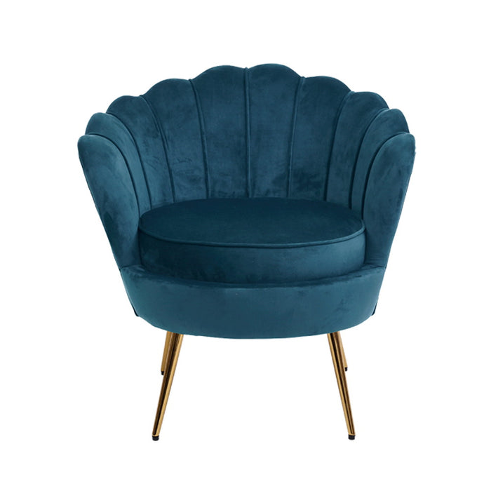 Armchair Lounge Chair Accent Retro Armchairs Lounge Shell Velvet Navy