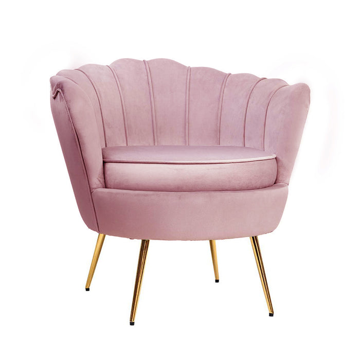 Armchair Lounge Chair Accent Armchairs Retro Single Sofa Velvet Pink