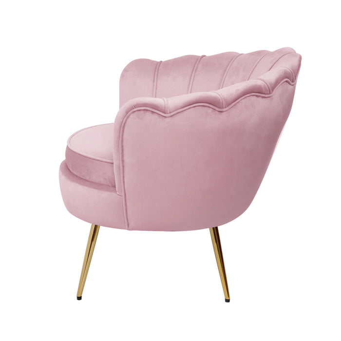 Armchair Lounge Chair Accent Armchairs Retro Single Sofa Velvet Pink