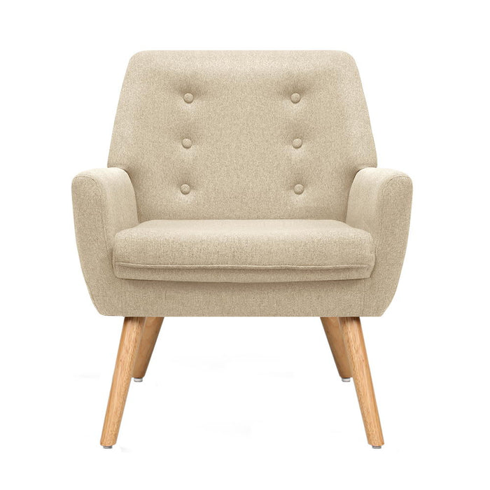 Fabric Dining Armchair - Beige