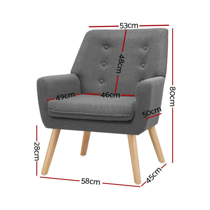 Fabric Dining Armchair - Grey