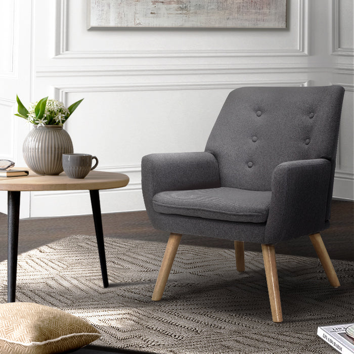 Fabric Dining Armchair - Grey