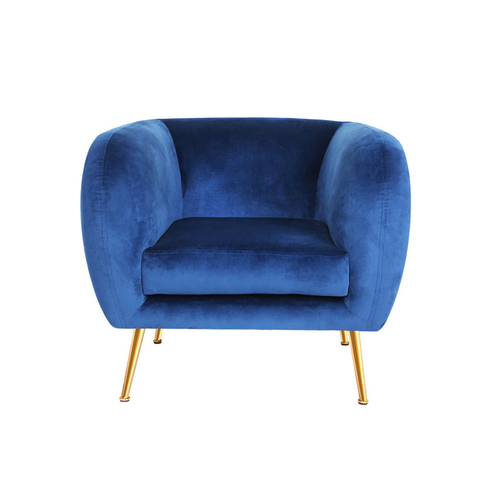 Armchair Lounge Arm Chair Sofa Accent Armchairs Chairs Couch Velvet Navy