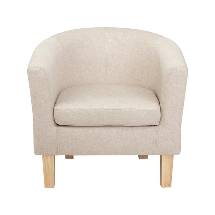 Armchair Lounge Chair Tub Accent Armchairs Fabric Sofa Chairs Beige