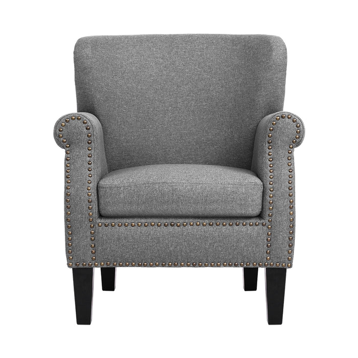 Armchair Accent Chair Retro Armchairs Lounge Accent Chair Single Sofa Linen Fabric Seat Grey