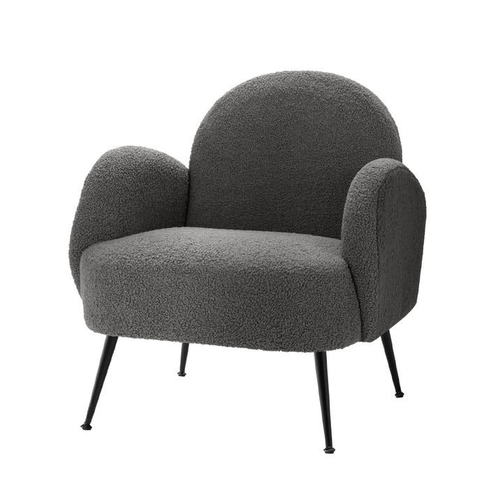 Armchair Lounge Chair Armchairs Accent Arm Chairs Sherpa Boucle Charcoal