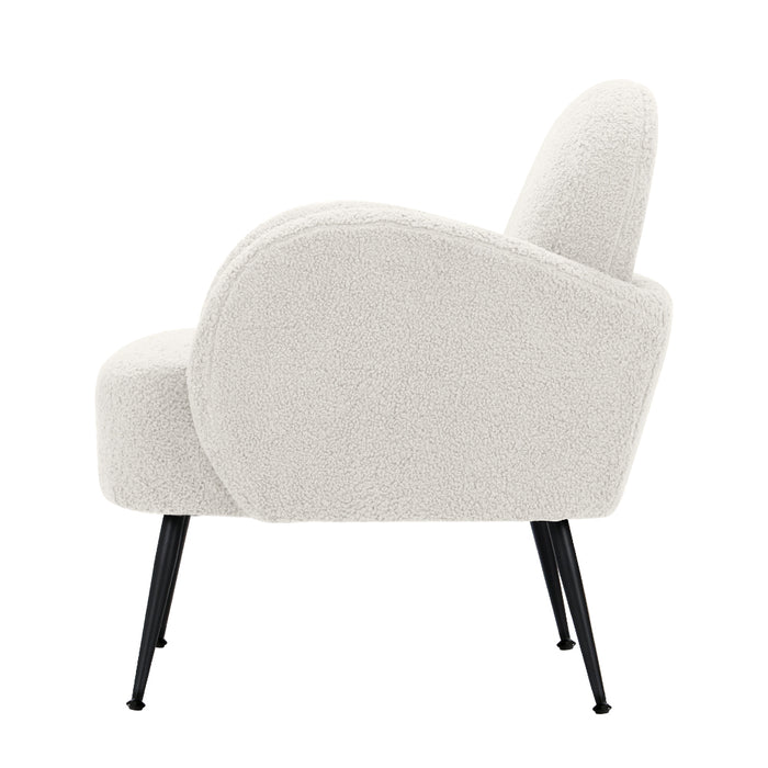 Armchair Lounge Chair Armchairs Accent Arm Chairs Sherpa Boucle White