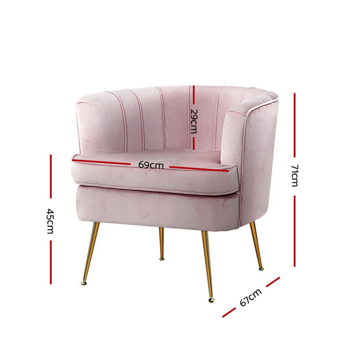 Armchair Lounge Chair Accent Armchairs Sofa Chairs Velvet Pink Couch