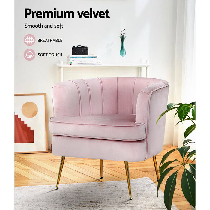 Armchair Lounge Chair Accent Armchairs Sofa Chairs Velvet Pink Couch