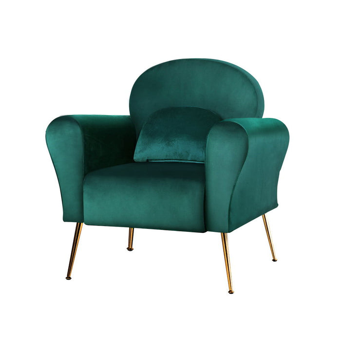 Armchair Lounge Chair Accent Armchairs Chairs Sofa Green Cushion Velvet