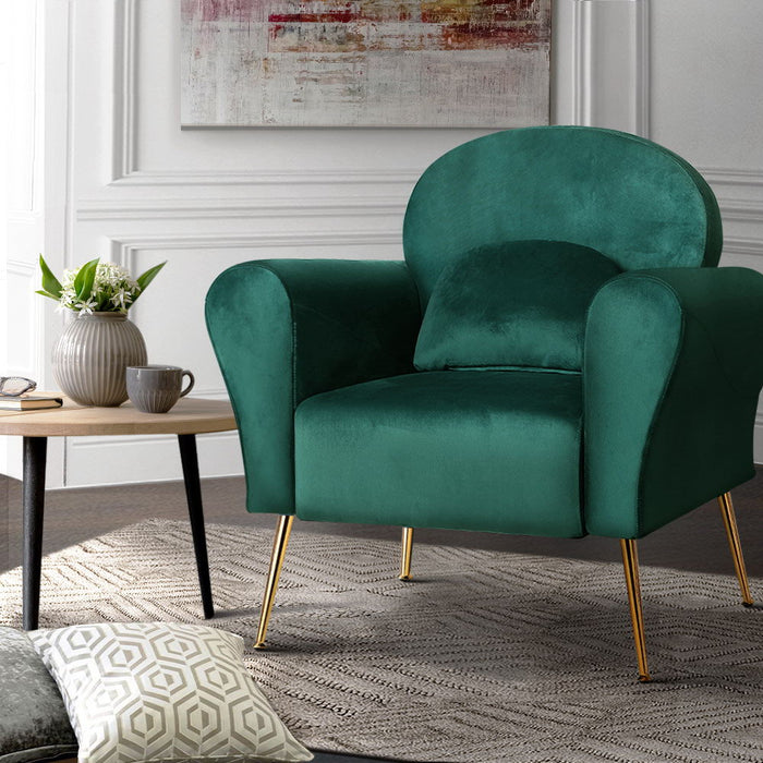 Armchair Lounge Chair Accent Armchairs Chairs Sofa Green Cushion Velvet