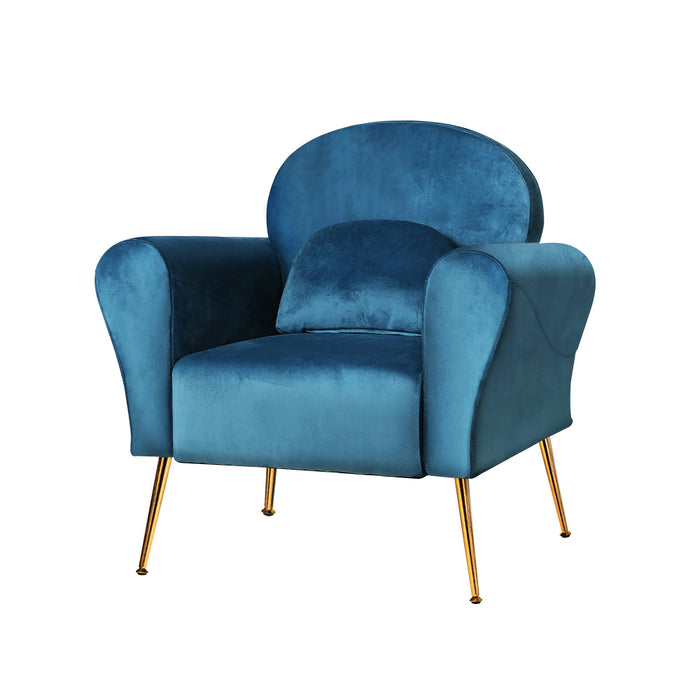 Armchair Lounge Chair Accent Chairs Armchairs Sofa Navy Velvet Cushion