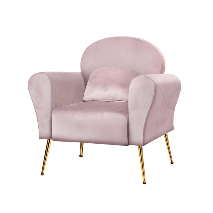 Armchair Lounge Chair Accent Armchairs Chairs Sofa Pink Velvet Cushion