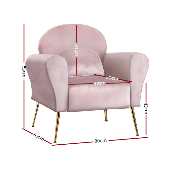 Armchair Lounge Chair Accent Armchairs Chairs Sofa Pink Velvet Cushion