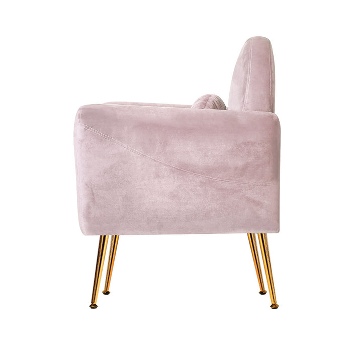 Armchair Lounge Chair Accent Armchairs Chairs Sofa Pink Velvet Cushion