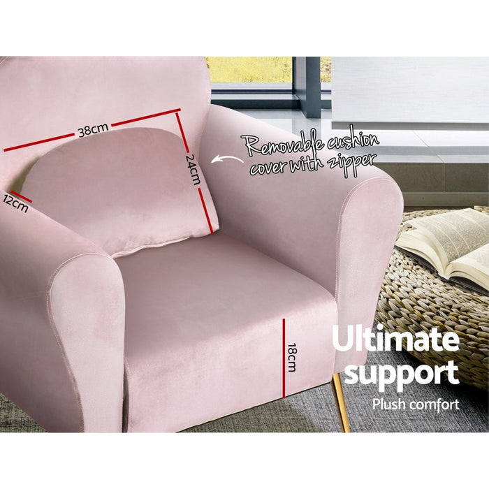 Armchair Lounge Chair Accent Armchairs Chairs Sofa Pink Velvet Cushion