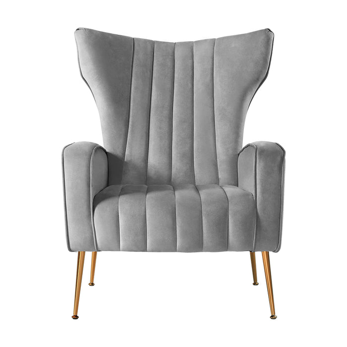 Armchair Lounge Accent Chairs Armchairs Chair Velvet Sofa Grey Seat