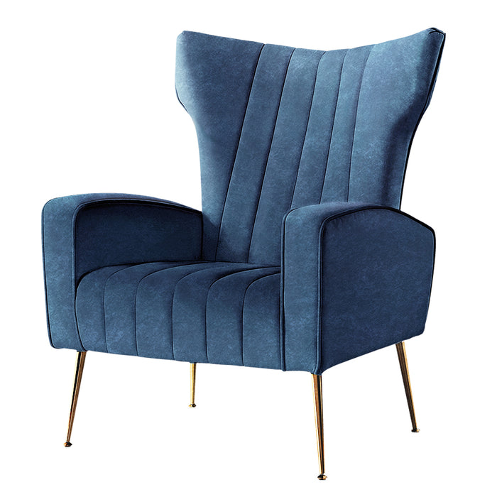 Armchair Lounge Accent Chairs Armchairs Chair Velvet Sofa Navy Blue Seat