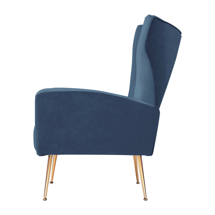 Armchair Lounge Accent Chairs Armchairs Chair Velvet Sofa Navy Blue Seat