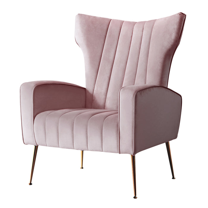 Armchair Lounge Chair Accent Armchairs Chairs Velvet Sofa Pink Seat