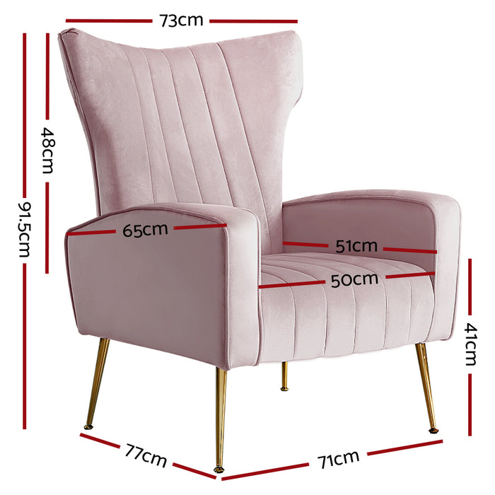 Armchair Lounge Chair Accent Armchairs Chairs Velvet Sofa Pink Seat