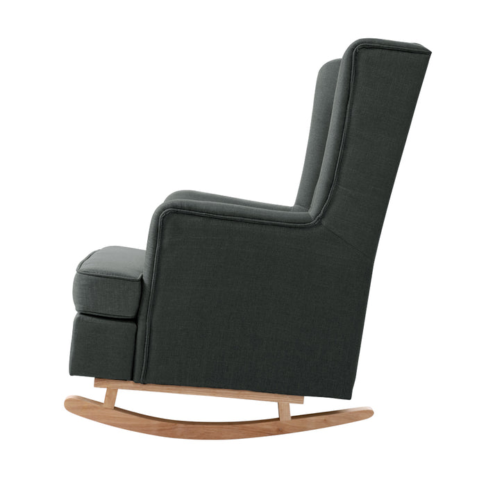 Rocking Armchair Feeding Chair Fabric Armchairs Lounge Recliner Charcoal