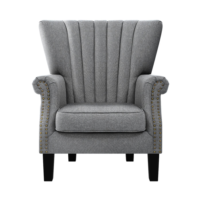 Upholstered Fabric Armchair Accent Tub Chairs Modern seat Sofa Lounge Grey