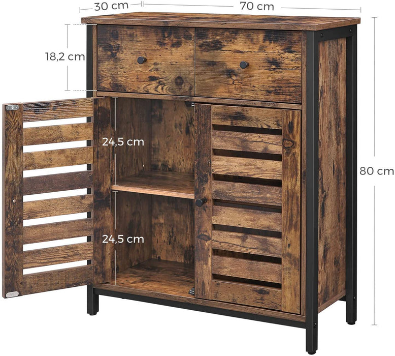 Floor Cabinet with 1 Drawer and Shelf Rustic Brown